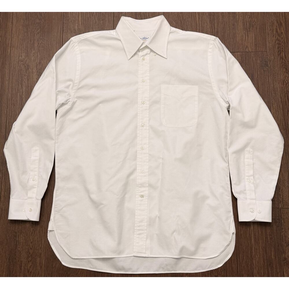 Ben Silver Charleston Fine Shirtings Mens White Shirt 16.5/35 Western Style